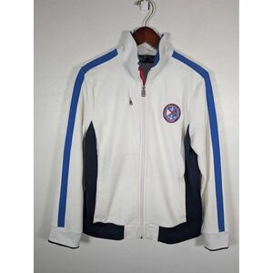 Ralph Lauren Lauren Active Jacket Womens Large White Navy Full Zip Track Sailing